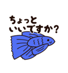 使いやすい！青い熱帯魚の「ベタ」（個別スタンプ：36）