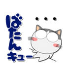ハチワレ猫★ポップでカラフルなデカ文字（個別スタンプ：36）