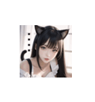 黒白猫メイドOL（個別スタンプ：17）