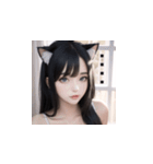 黒白猫メイドOL（個別スタンプ：24）