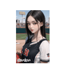 JPN 野球チアリーダー少女（個別スタンプ：4）