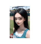 JPN 野球チアリーダー少女（個別スタンプ：5）
