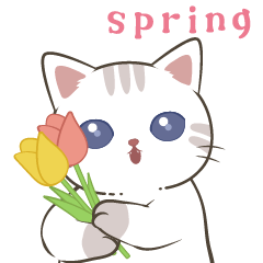 [LINEスタンプ] ふんわり春にゃんこ【敬語多め】