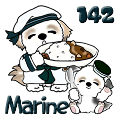 [LINEスタンプ] シーズー犬家族 142『Marin』
