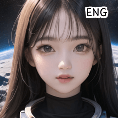 [LINEスタンプ] ENG きれいな宇宙少女 2の画像（メイン）