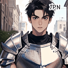 [LINEスタンプ] JPN RPG 筋肉騎士少年の画像（メイン）