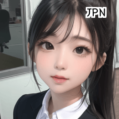 [LINEスタンプ] JPN オフィス会社員の少女の画像（メイン）
